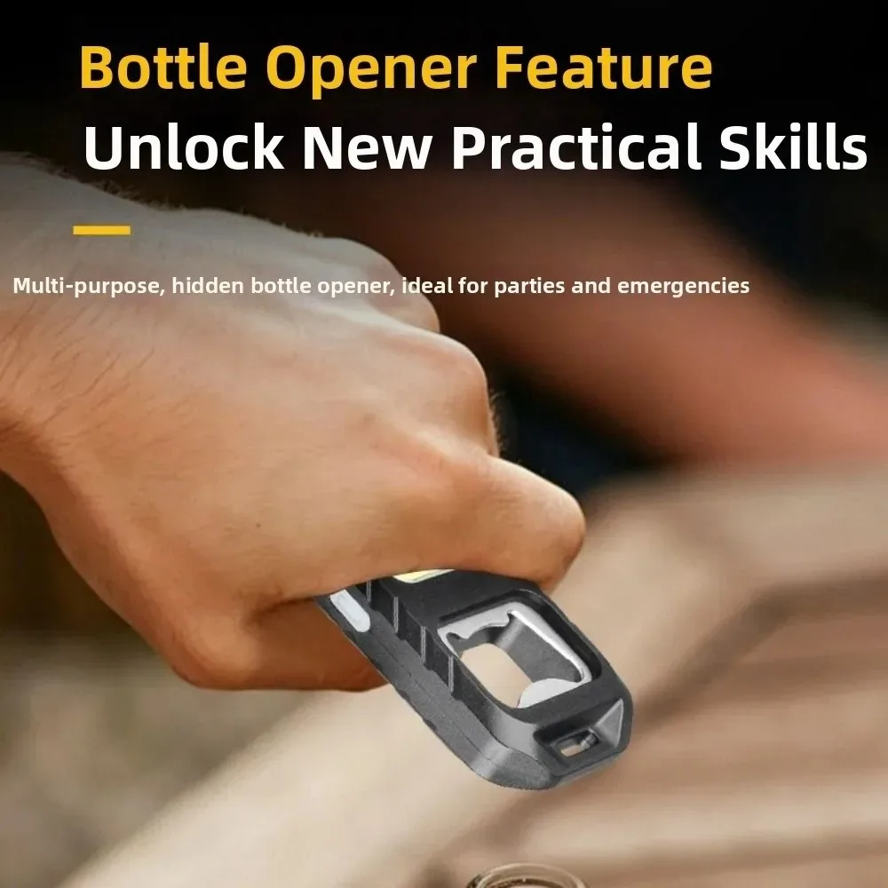 Keychain Light Rechargeable Waterproof Portable 4 Levels Flashlight Opener Combo For Outdoor Camping Adventure Commuting Fishing