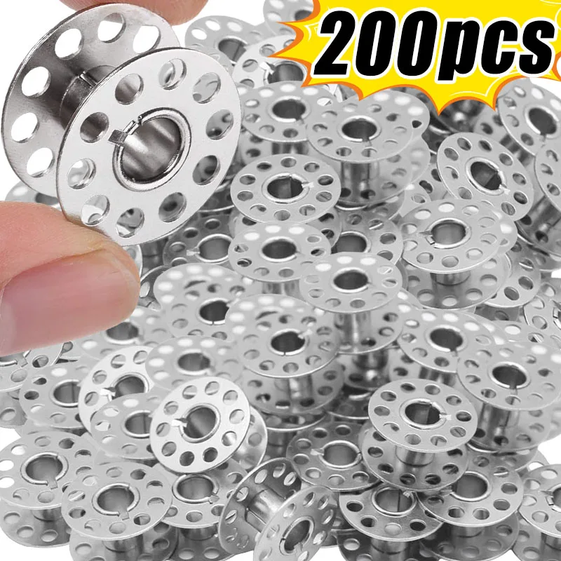 

Household Sewing Machine Coil Roller Metal Bobbins Empty Spool Stainless Steel For Silk Thread Winding Brother Tailoring Parts