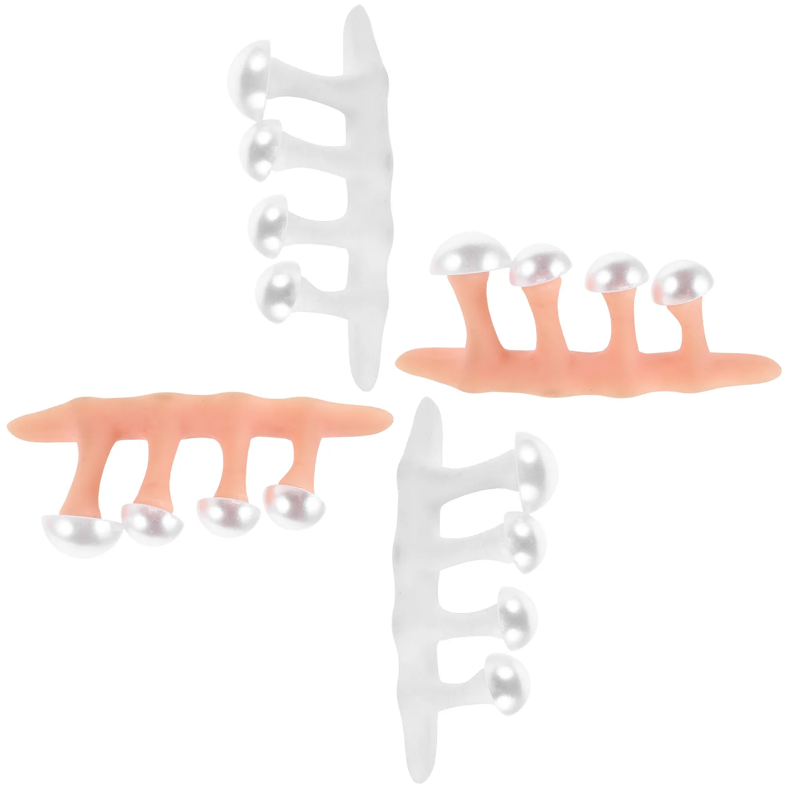 

2Sets Toe Separators Silicone Soft Toe Spacers Pearl White Beige Comfortable Pedicure Nail Art Tools Nail Care Foot Care