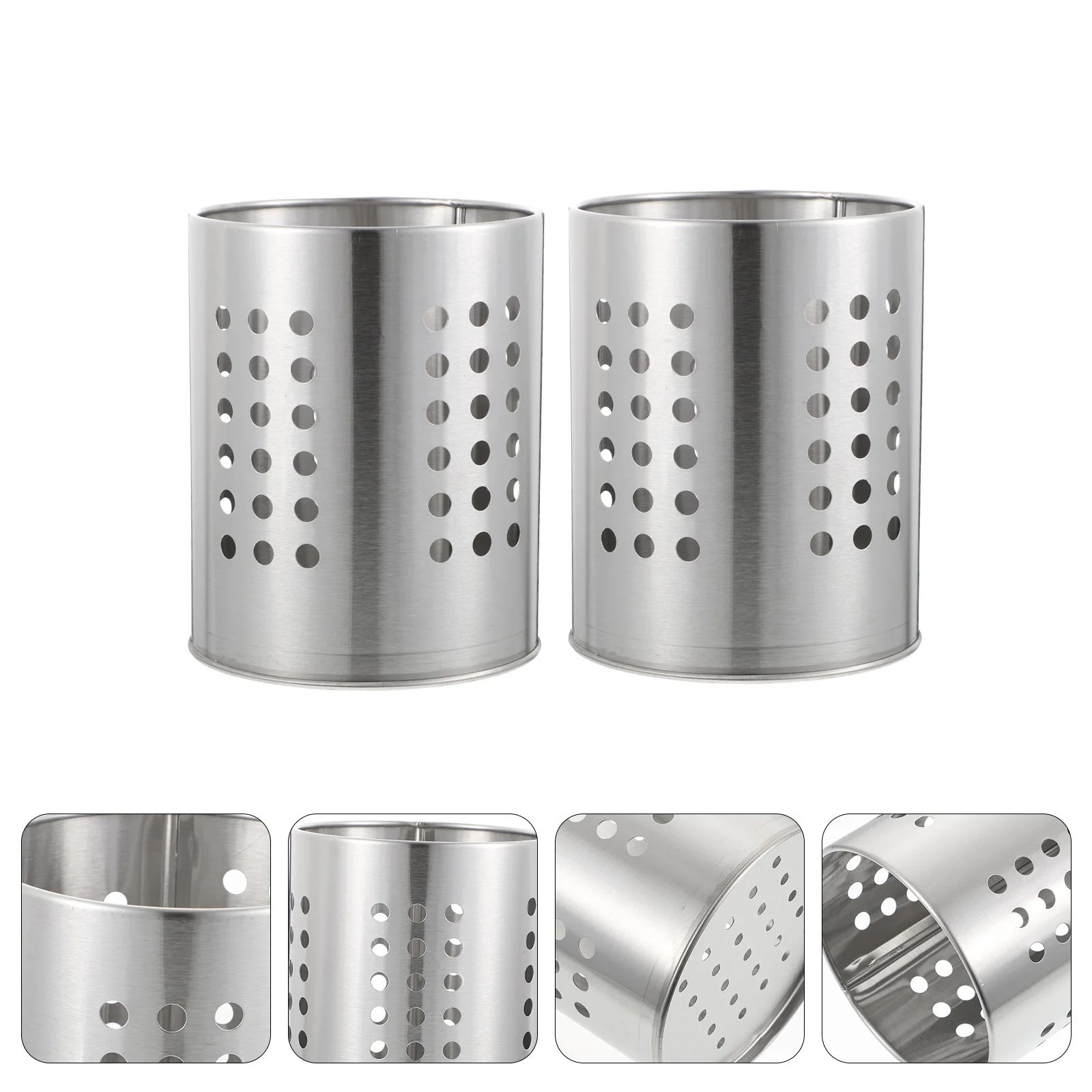 

2Pcs Stainless Steel Kitchen Tableware Storage Holders Thickened Organizer for Forks Spoons Chopsticks Flat Bottom