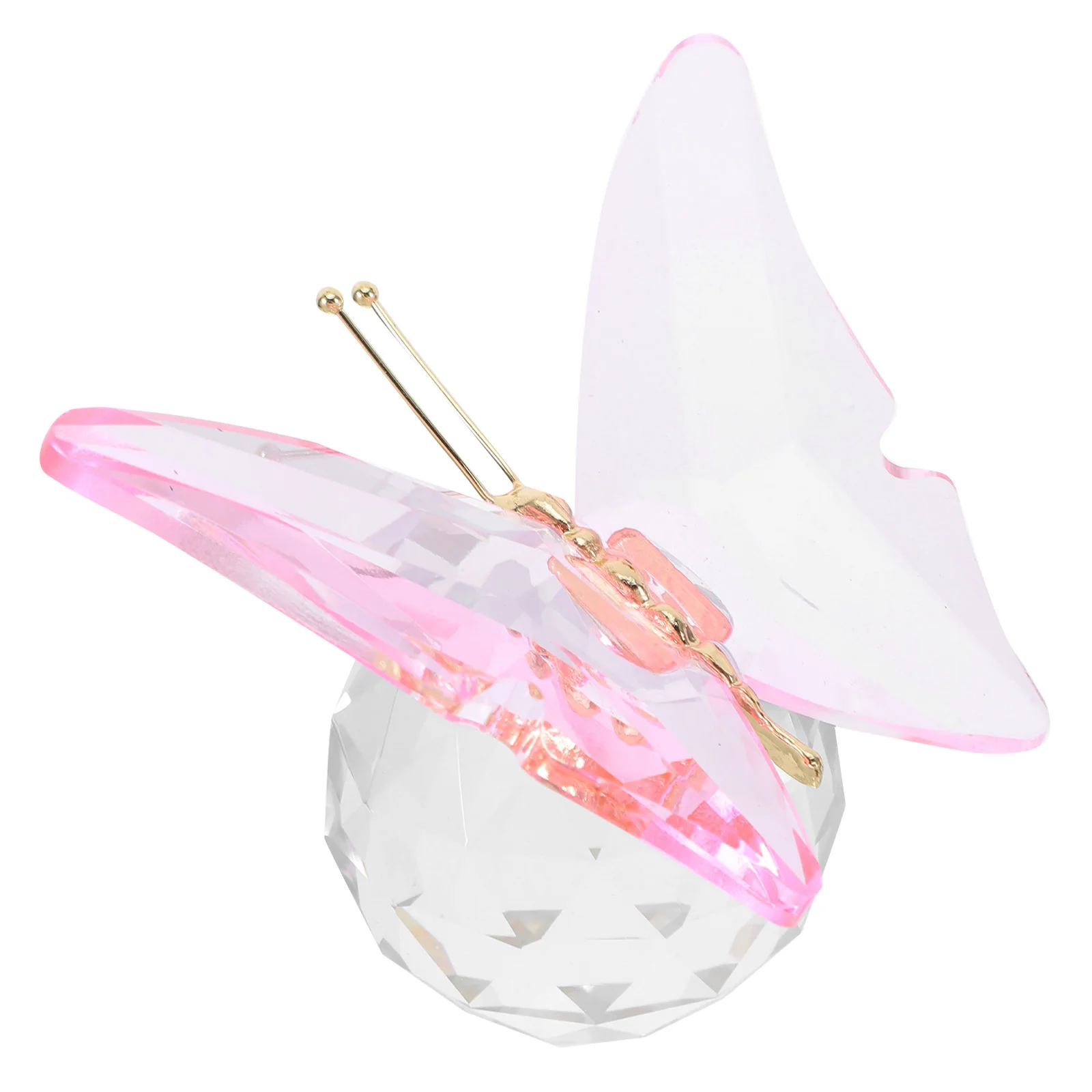 

Crystal Butterfly Statue Pink Unique Design Eye Catching Home Decor Office Desk Shelf Collectors Gift Glass Animal Figurines