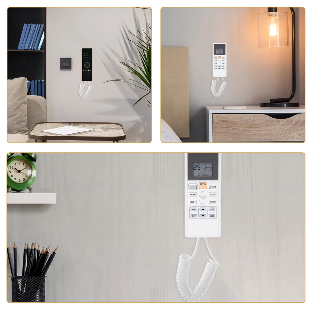 

3 pcs -lost Remote Control Tether Practical Design Retractable Cable Adhesive Hook for Tablet Storage Organizer