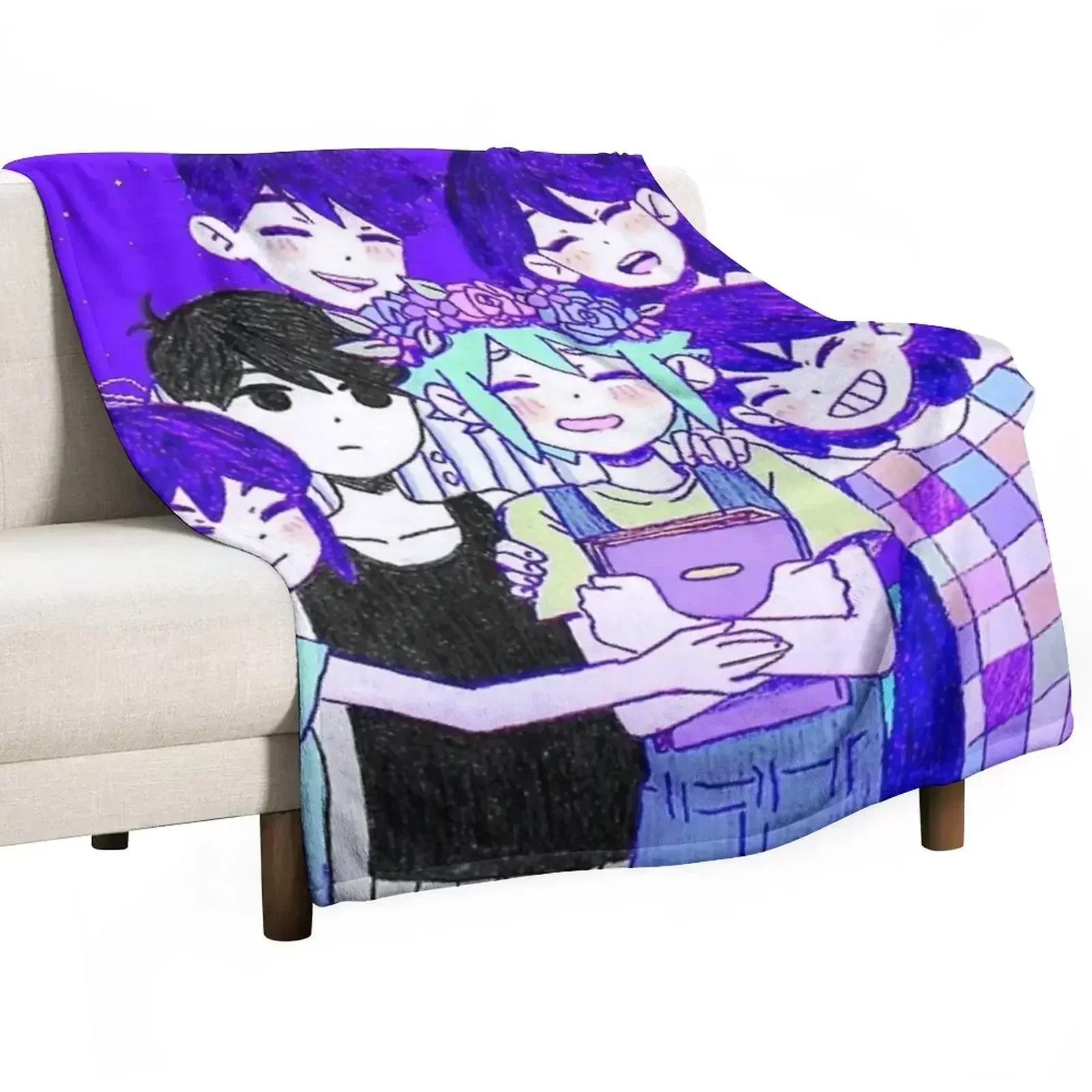 Omori Character II Throw Blanket Decorative Sofa Large Sofa Luxury Throw valentine gift ideas Furry Blankets