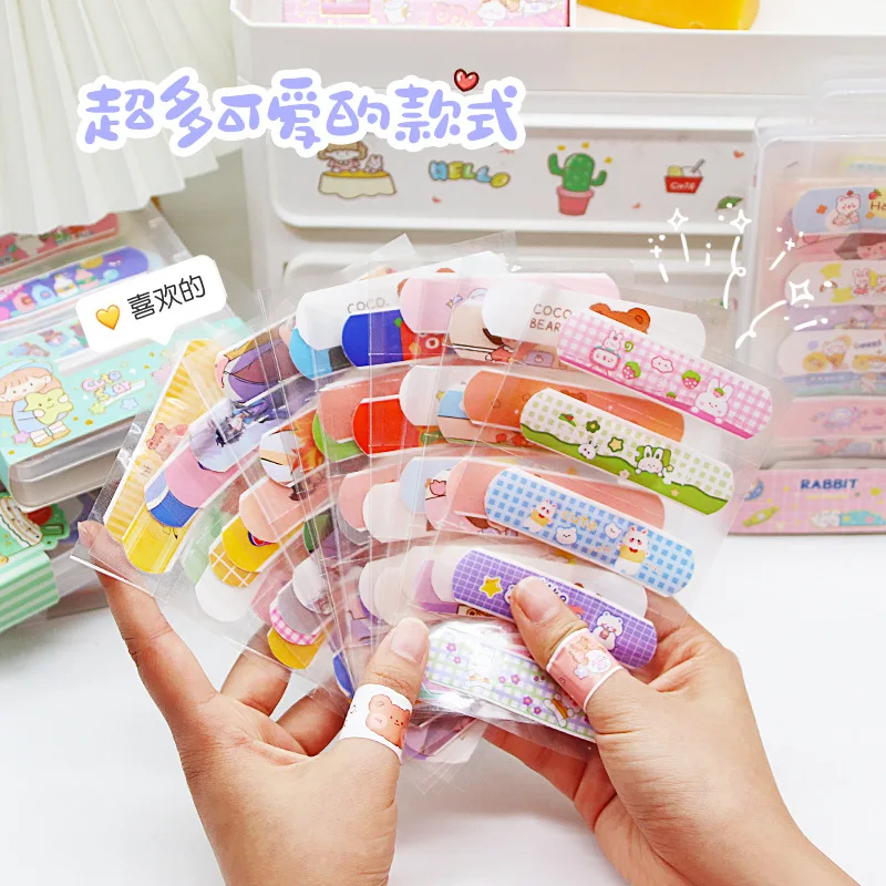 Cute Cartoon Band Aid for Kids, impermeável, respirável, bandagens adesivas, kit de primeiros socorros de emergência, 160 pcs