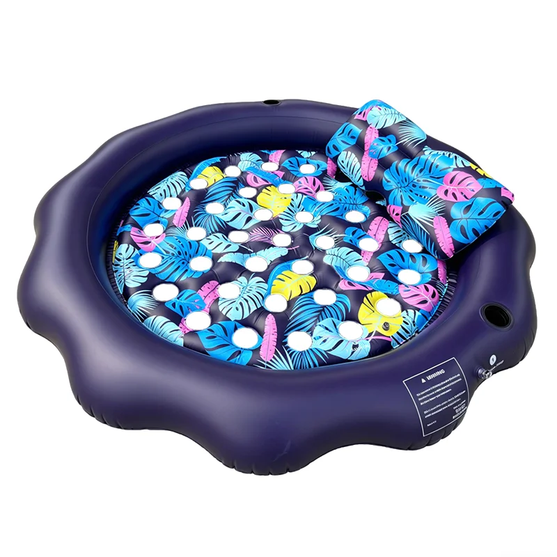 

PVC Inflatable Pool Float with Headrest and Grab Handles 195*195CM for Adults Swimming Pool Fun