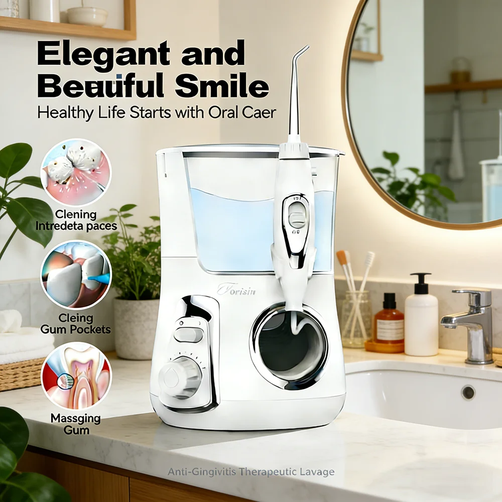 

Домашний ирригатор для полости рта 800 мл, электрический водный флоссер с 10 режимами очистки и 5 насадками для ухода за полостью рта всей семьей