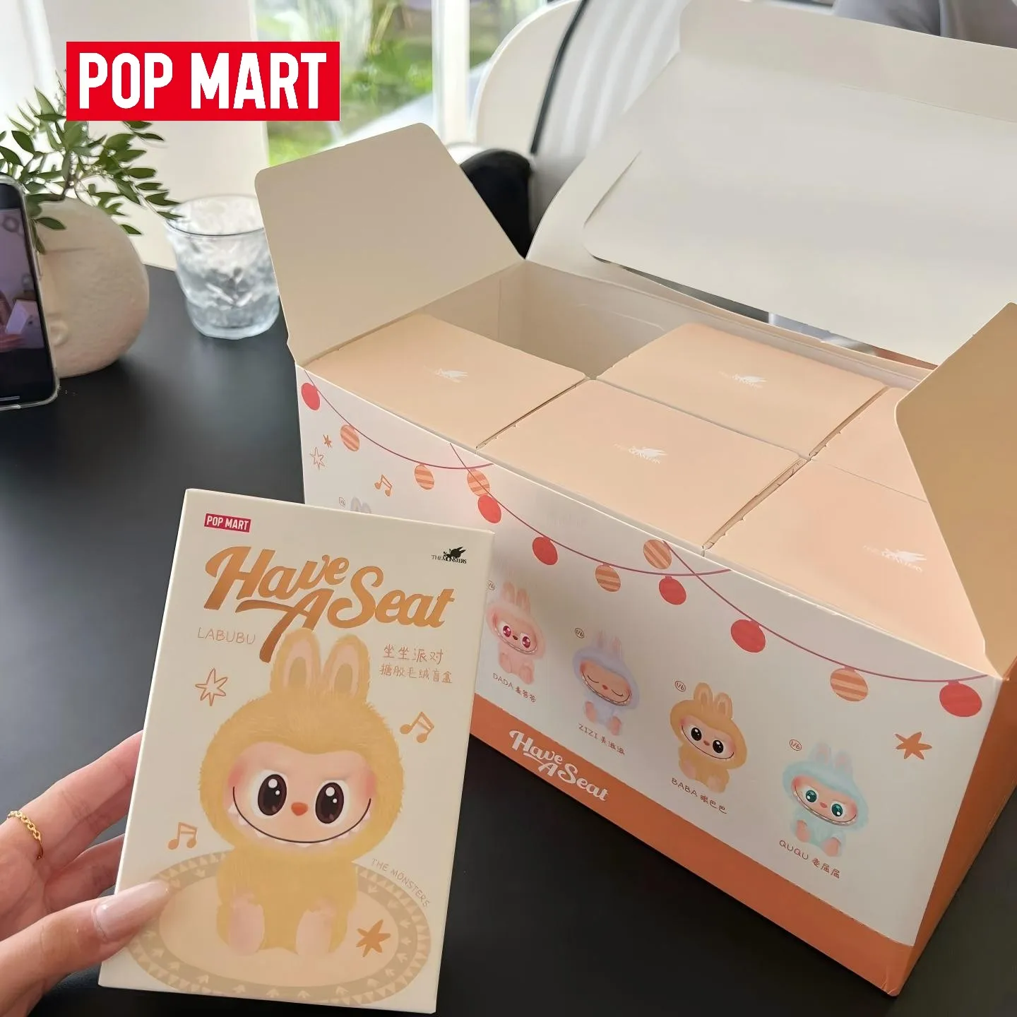 ORIGINAL POP MART THE MONSTERS LABUBU - Seri Have a Seat Boneka Vinyl Plush Blind Box Mainan Figur Anime Lucu Hiasan Meja