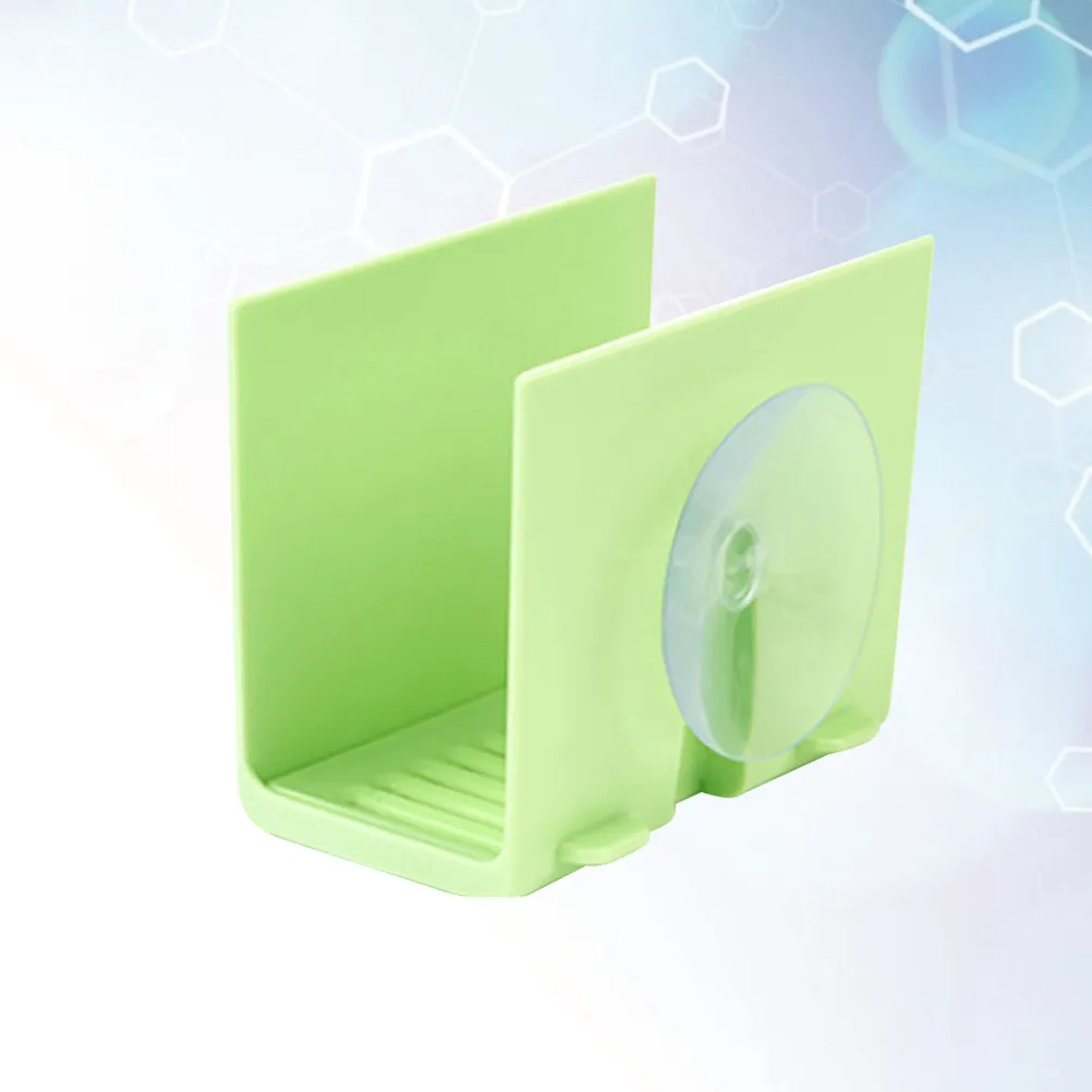 

Kitchen Sink Drain Rack with Suction Cup Green Plastic Sponge Storage Basket Hollow Design for Quick Drying and Neat Countertop
