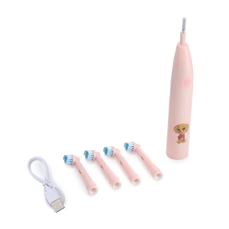 

B25B Rotating Electric Kids' Toothbrush,4-Head Soft Bristles- Teeth Cleaning And Care Brush For Home Use