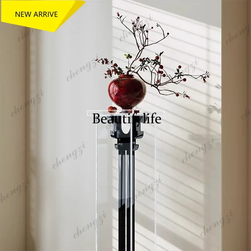 E153 acrylic tea room ornament flower stand new Chinese suspension living room floor display rack