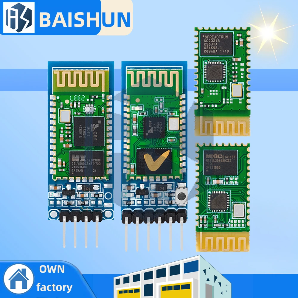 ‌HC-05  HC-06 Bluetooth 2.0+EDR Serial Module with 6-Pin/4-Pin Anti-Reverse Protection, UART TTL Interface  Auto-Pairing