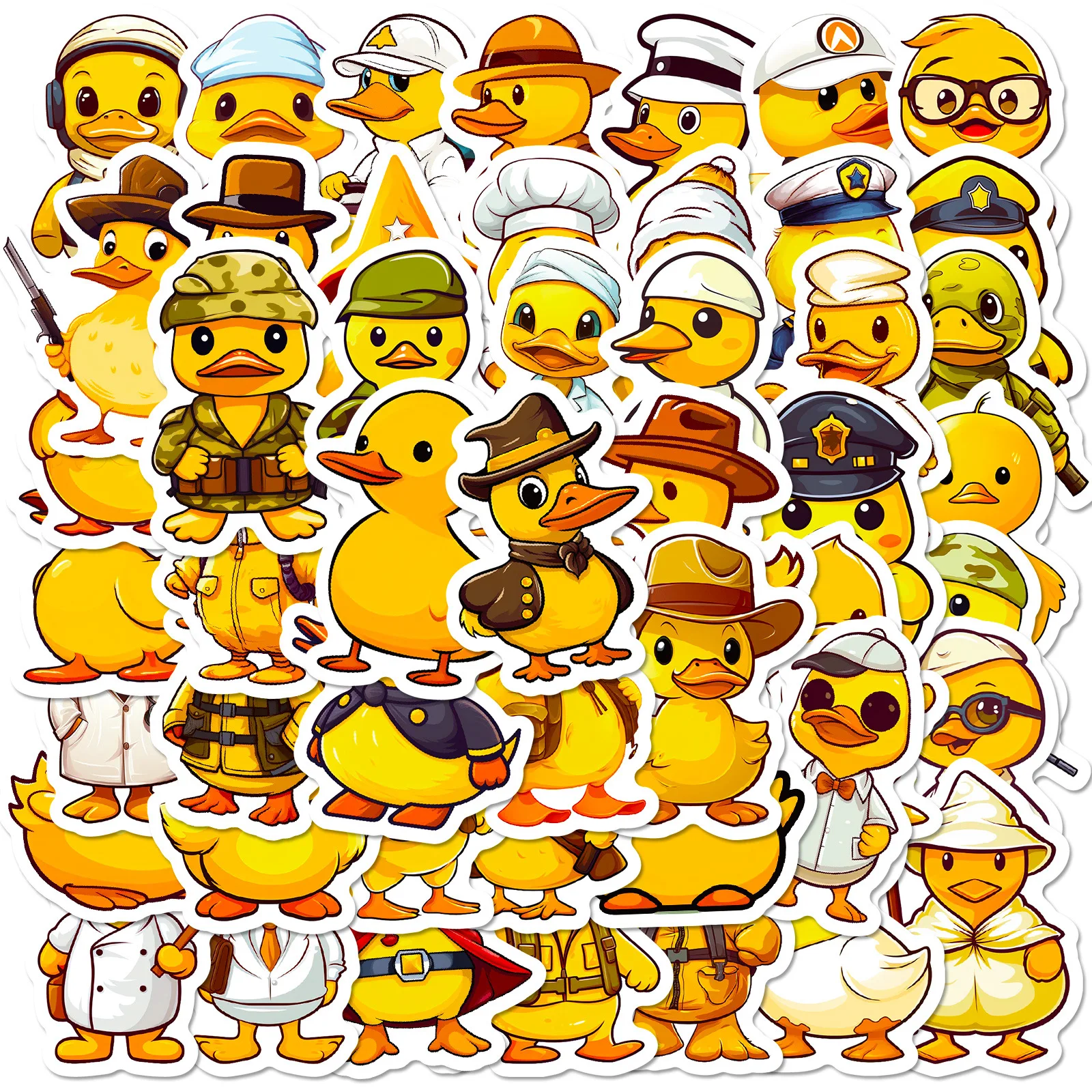 50pcs Duck Stickers,Cute Yellow Duck for Water Bottles phone