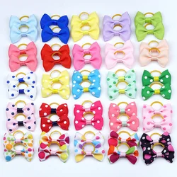 Pequeno Dog Ribbon Bow Elastic Rubber Band, Puppy Hair Acessórios, Hair Clip, Cute Hairpin para Cat, 15 Tipos, 5 Pares