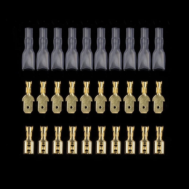 

200PCS 2.8/4.8/6.3mm Female/Male Spade Terminals Wire Connectors Crimp Terminals Crimp With Transparent Insulating Sleeves