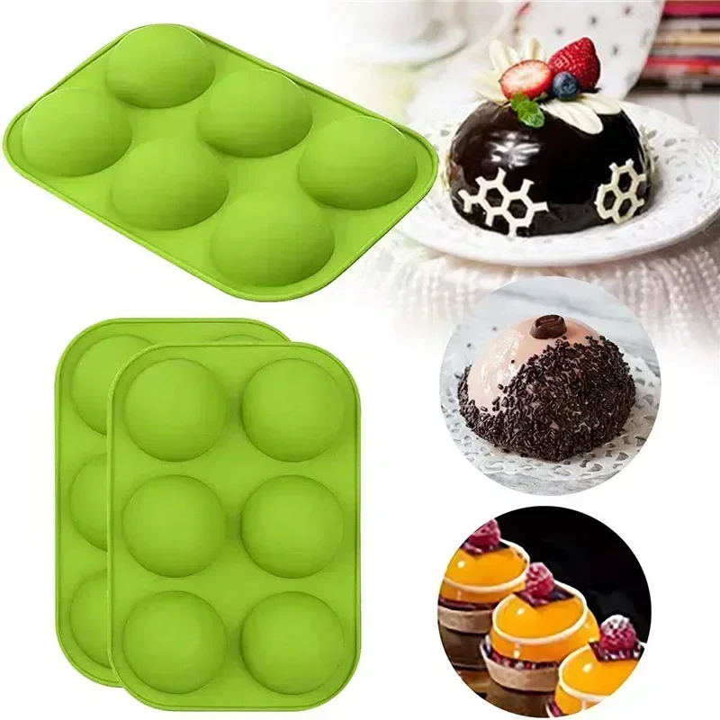 1pcs 3D Ball Round Half Sphere Silicone Molds for DIY Baking Mousse Pudding Chocolate Cake Mold Kitchen Tools Home Accessories