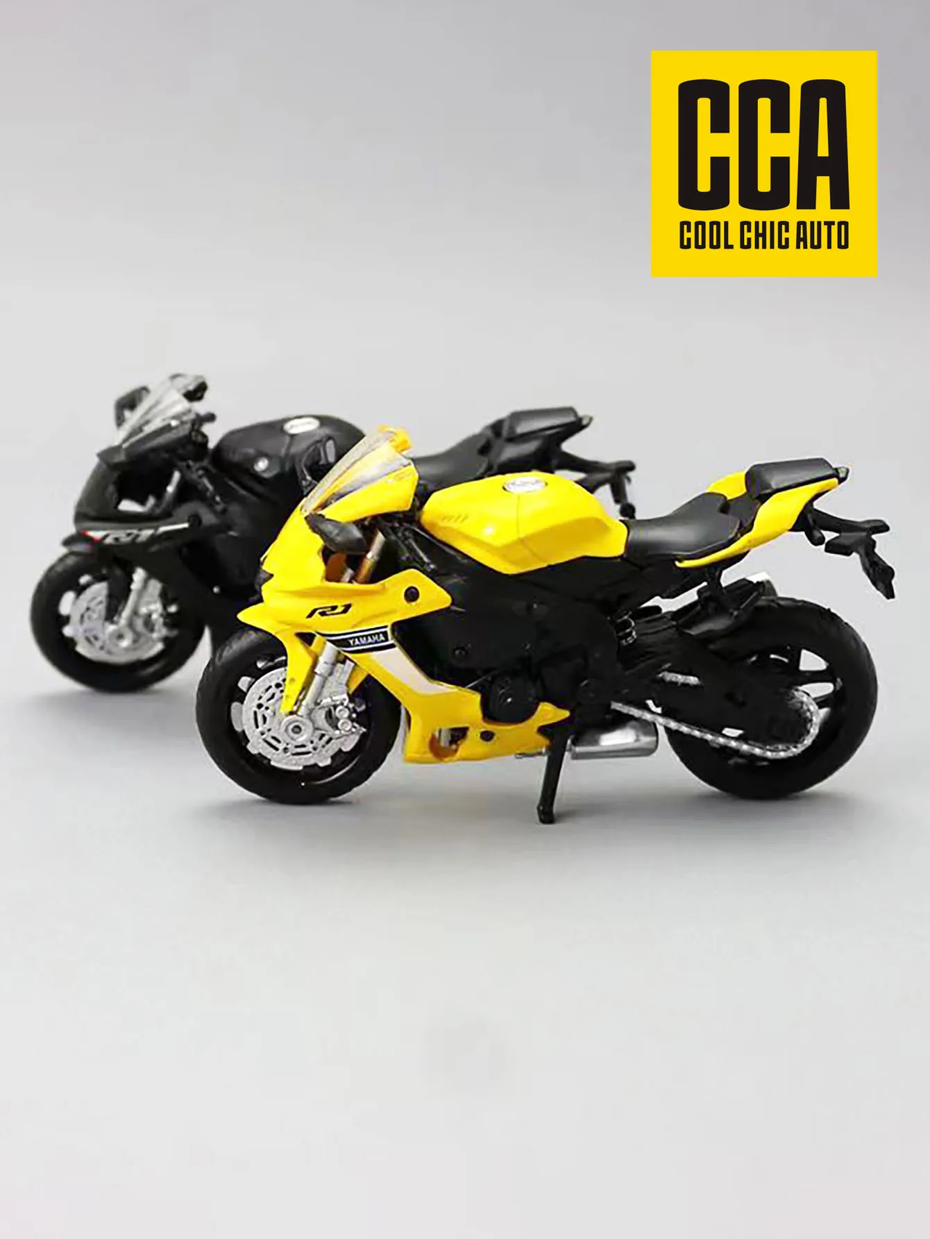 

CCA Yamaha YZF-R1 модель мотоцикла из сплава, заднее колесо с амортизатором, украшение для стола, детские игрушки, праздничный подарок
