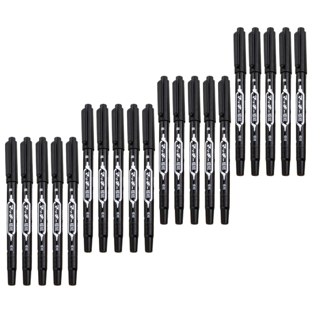 

20 Pcs Double Ended Marker Pen Double-end Sketch Marking Oil Paint Supplies Dry Erase Oil-base Markers Multipurpose Office