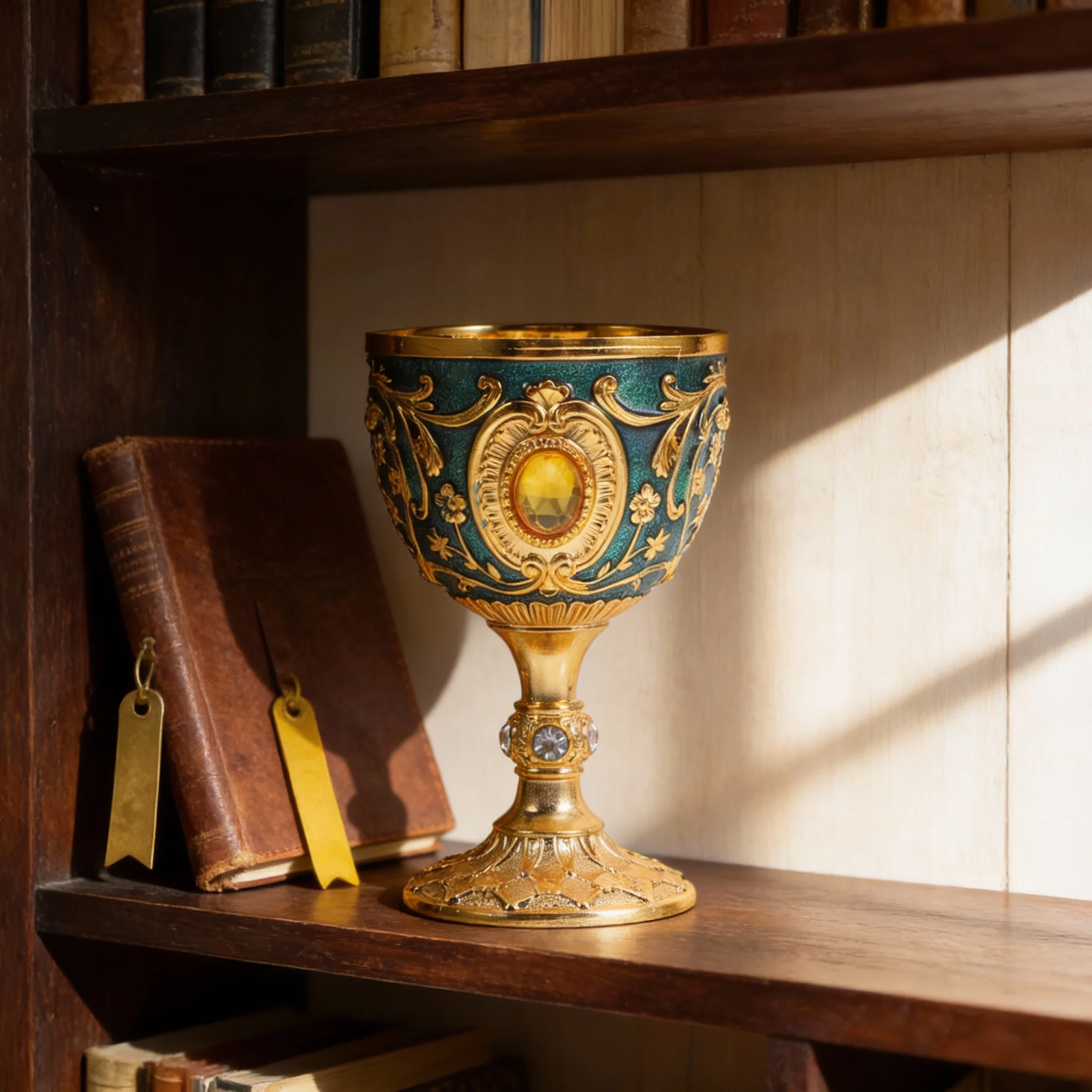 Copa de cáliz dorada, copa Retro Vintage, copa de vino de Metal de aleación, cuenco de oferta decorativo, ceremonia Medieval, soporte de agua bendita de cobre