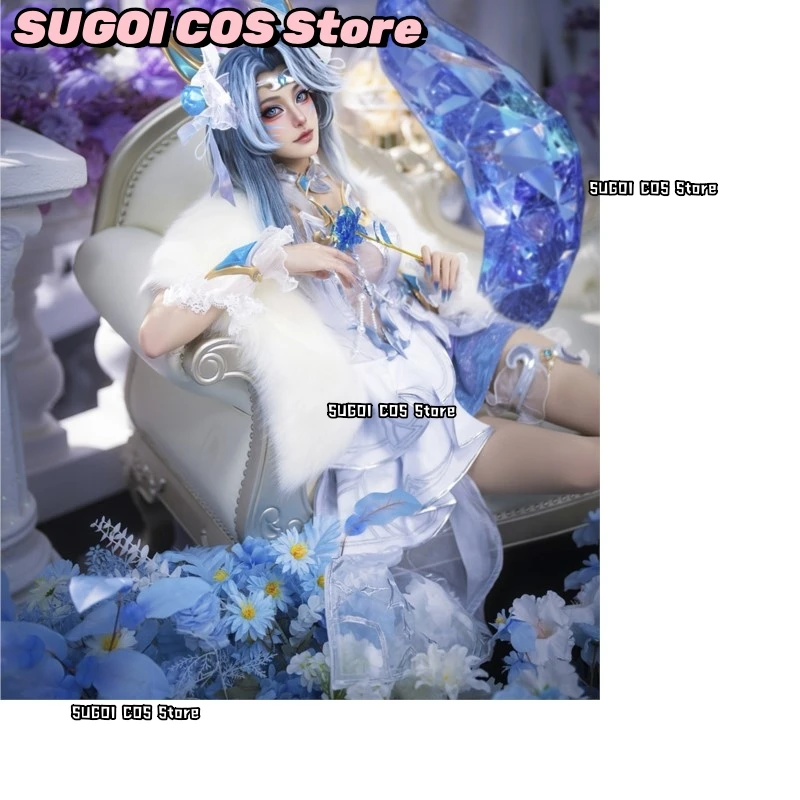 SUGOI COS*/Ahri Crystal Rose Cosplay Outfit Elegant Wedding Gown Anime Game Dress Anime Uniform Roleplay Suits Halloween Clothes - view 4
