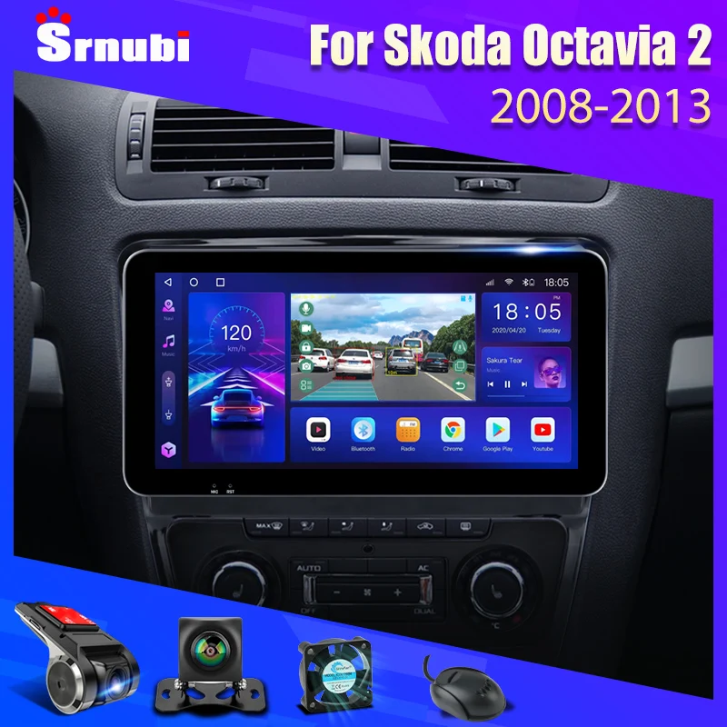 

Srnubi 10.3" Android 11 Car Radio For SKODA Octavia A5 2008-2013 2Din Multimedia Player 4G Navigation QLED Screen Carplay Audio