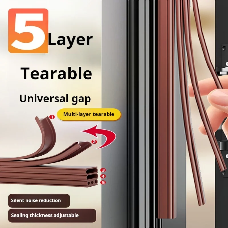 

Soundproof Door Gap Seal Strip Anti - theft Door Windproof Mute Silicone Soundproof Strip Universal Self Adhesive Strip