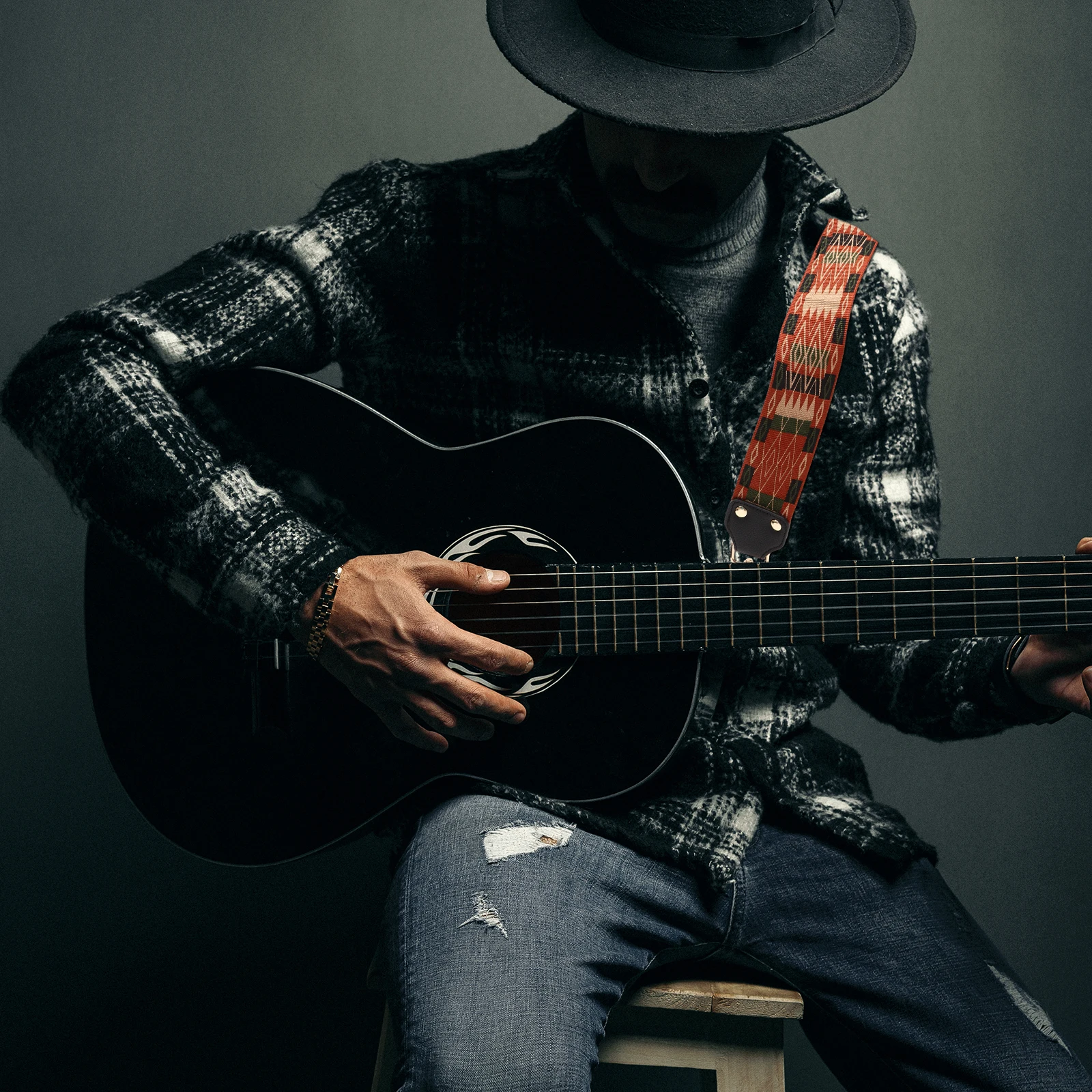 Correa de guitarra con bordado romano, ligera, respetuosa con la piel, para bajo, Banjo, bolso, correa Instrumental versátil, 1 Uds.