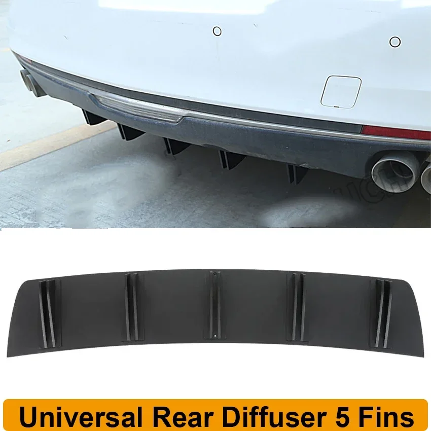 81.5cm Universal Rear Bumper Diffuser 5 Shark Fins Splitter Spoiler For Honda Accord 2012-2022 Coupe LX Sedan EX Car Accessories