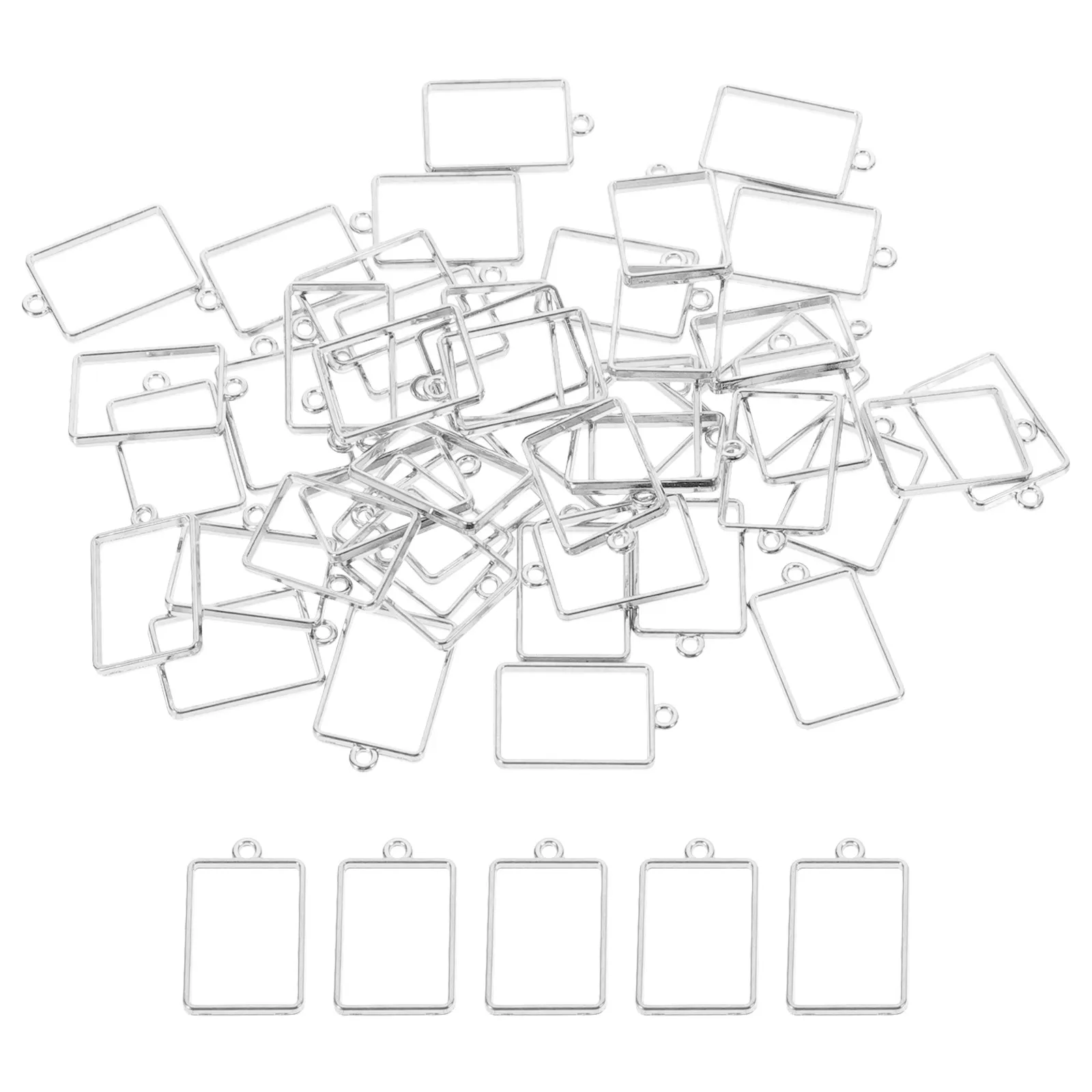 

50Pcs Alloy Open Bezel Pendants Resin Jewelry Making Charms Hollowed Bezel Blank Tray for DIY Necklace Bracelet Anklet Keychain