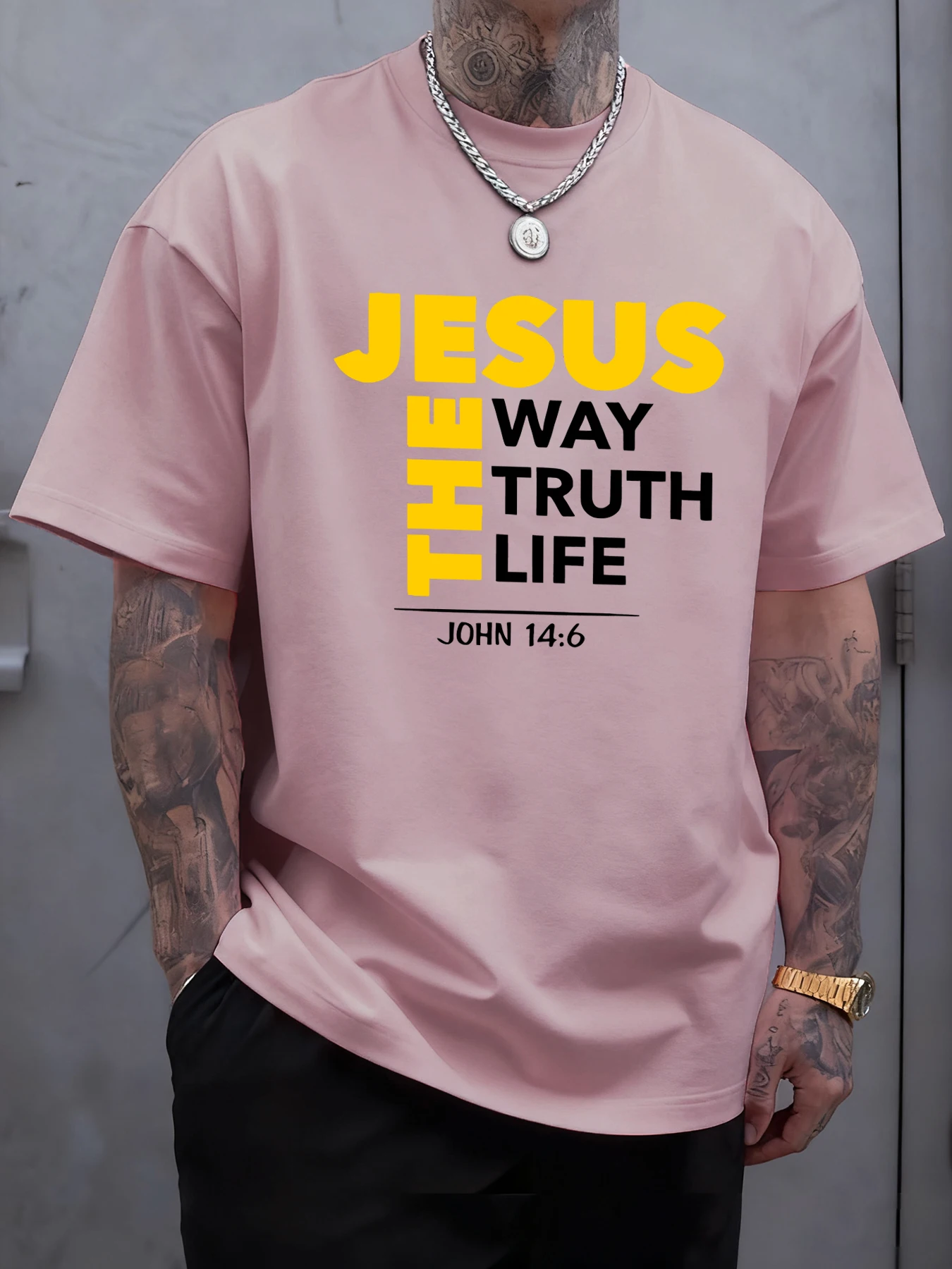 Jésus le chemin vérité vie imprime T-Shirt hommes coton Hip Hop t-shirts tout-Match mode vêtements surdimensionné vêtements de sport d'été