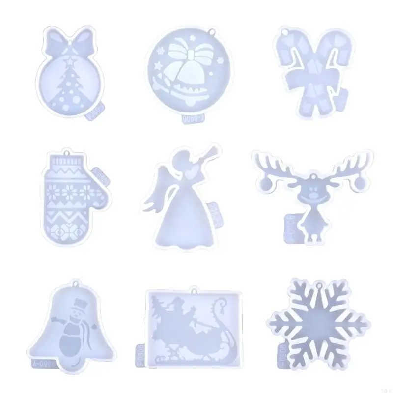 

Y08C Christmas Keychain Mold DIY Epoxy Craft Necklace Keychain Jewelry Silicone Mold