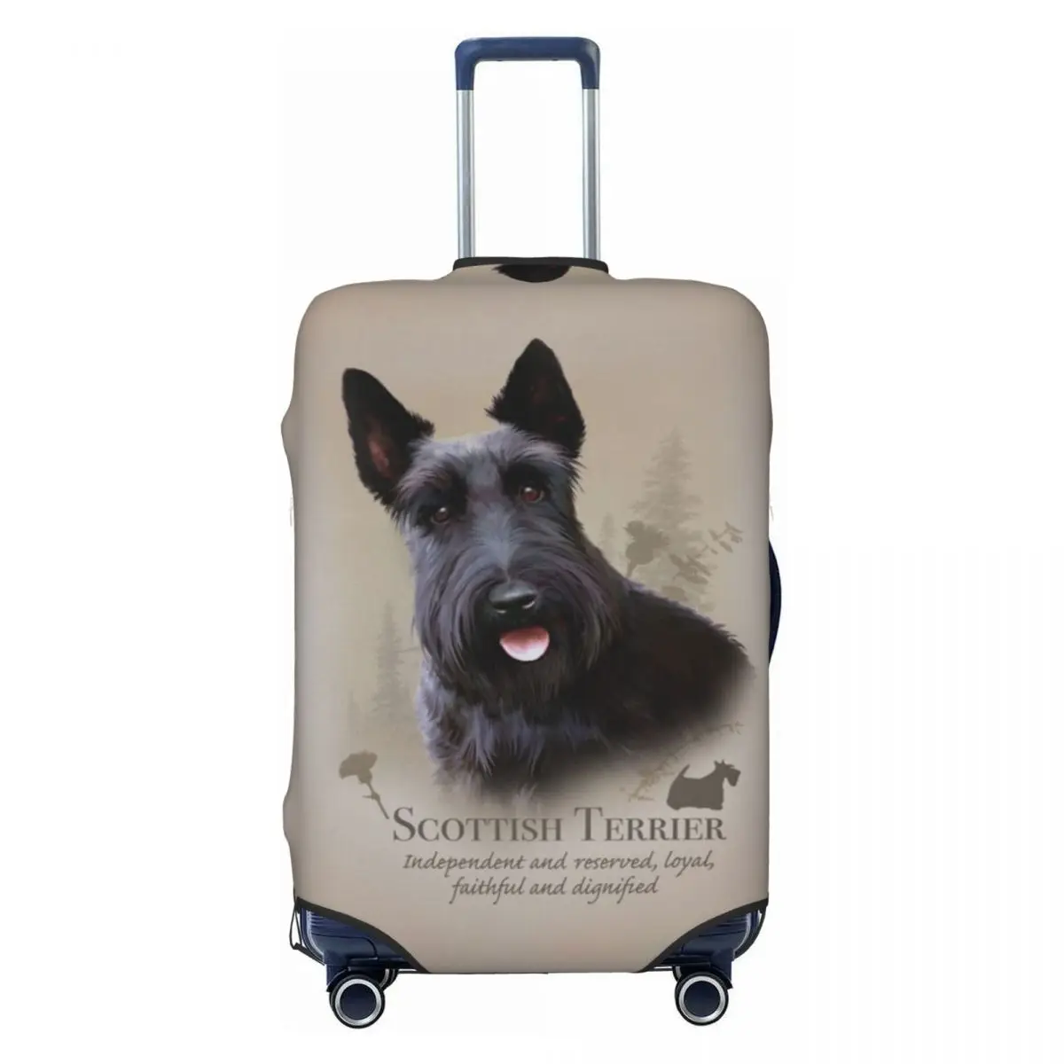 Custom Scottish Terrier Scottie Dog Luggage Cover Cute Pet Animal Suitcase Protector Covers Suit For 18-32 inch