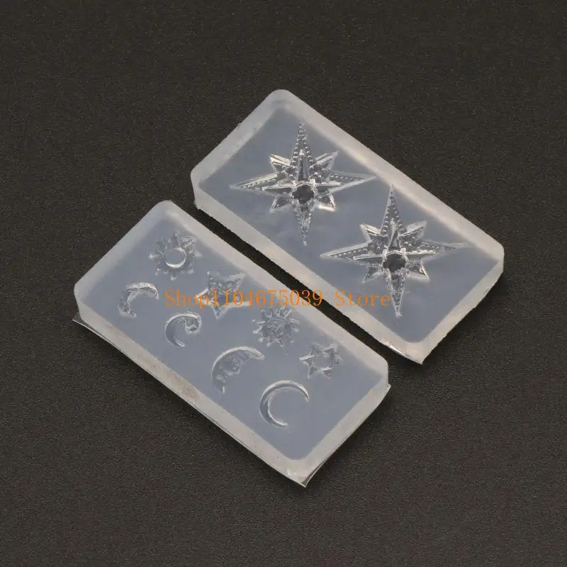 

5asd Silicone Mold Jewelry Mold for Resin Epoxy Moon Star for Sun Shapes Filling Craf