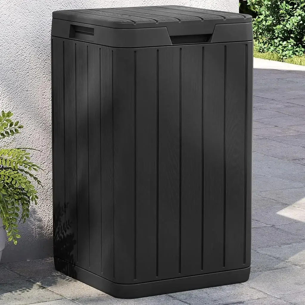 Outdoor Garbage Bin 21.1 Gallon Waste Container, Imitation Wood Texture PP Trash Can with Lid for Garden, Patio, and Backyard, 1