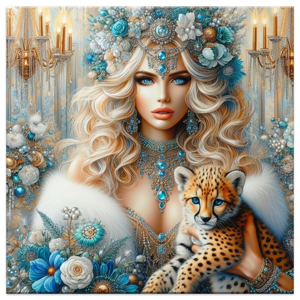 

Красота женщина и леопард Diy наборы алмазной живописи животное волк полная алмазная мозаика ювелирные изделия Алмазная вышивка домашний декор подарок