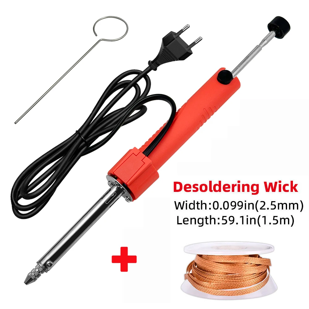 30W Elektrothermische Entlötpumpe/Vakuumentlötpumpe mit Lötkolbenstift + Entlötdraht-Entlötflecht-Set – Detail 12