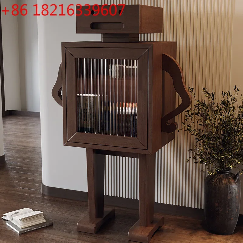 TA O Small American retro glass door creative robot display cabinet for home use