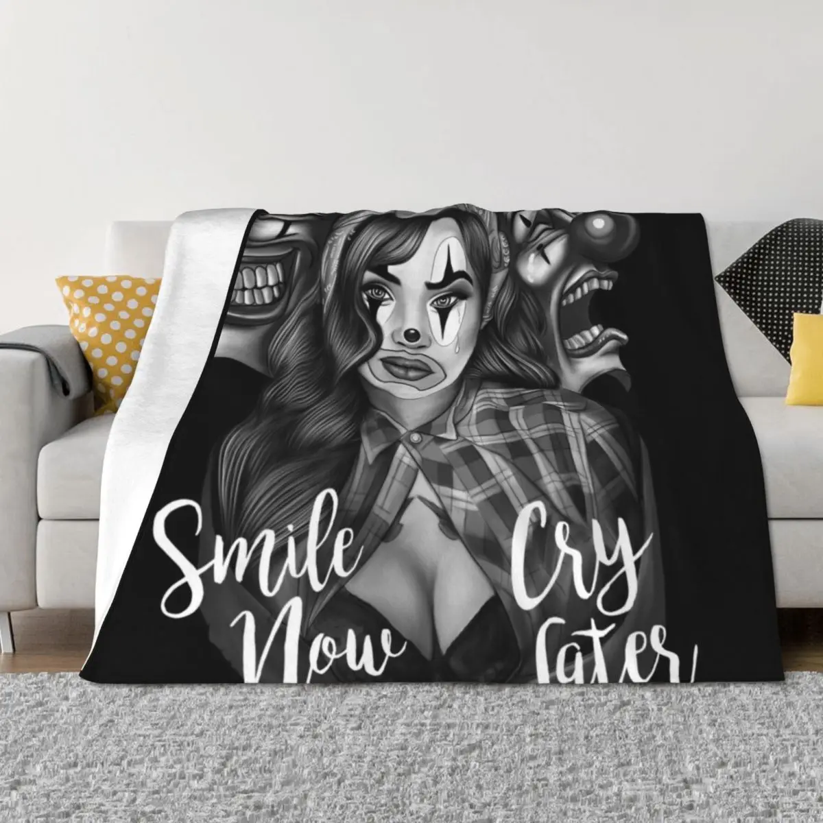 

Smile Now Cry Later art Throw Blanket Winter beds Picnic Moving Blankets