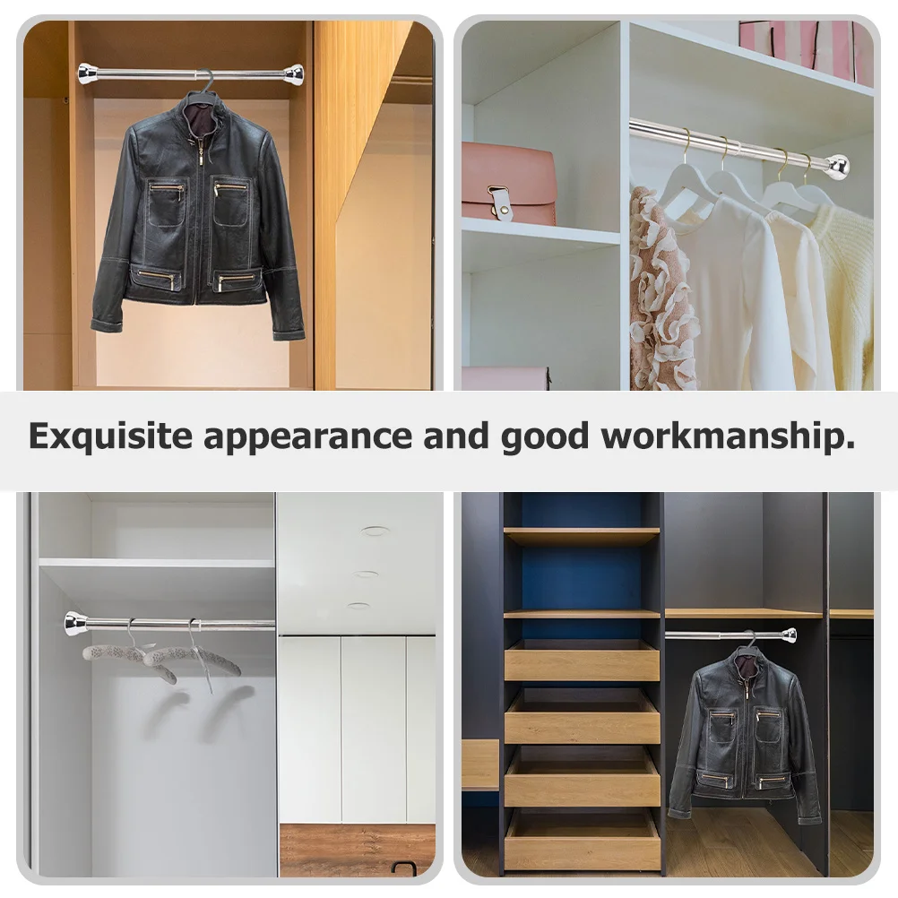 

Replaceable Heavy Duty Telescopic Curtain Rod Stainless Steel Adjustable Shower Curtain Bar No Drill Tension Rod for Bathroom