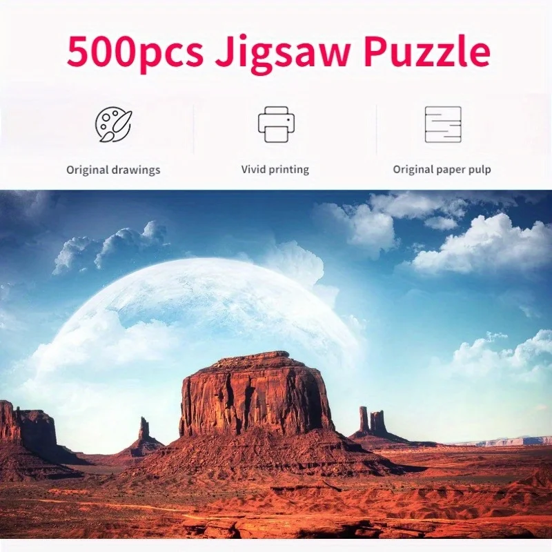 

500 Pieces Jigsaw Puzzle for Adults 46*28cm Painting Monument Valley Paper Puzzles Home Decor Wall Display