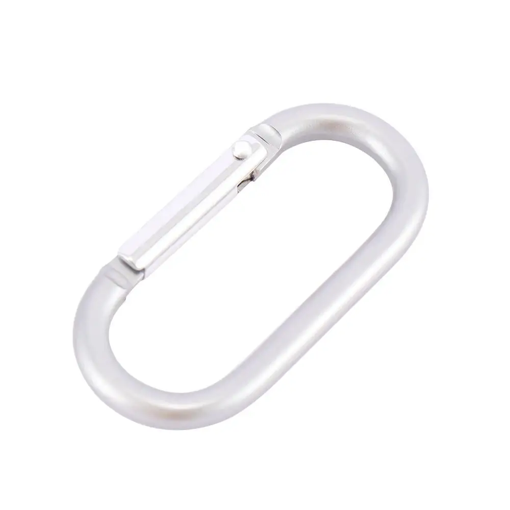 Outdoor 2pcs Travel oval Hang Clip Elliptical Metal Hiking Camping Carabiner Keychain Ring Buckle Snap Hook