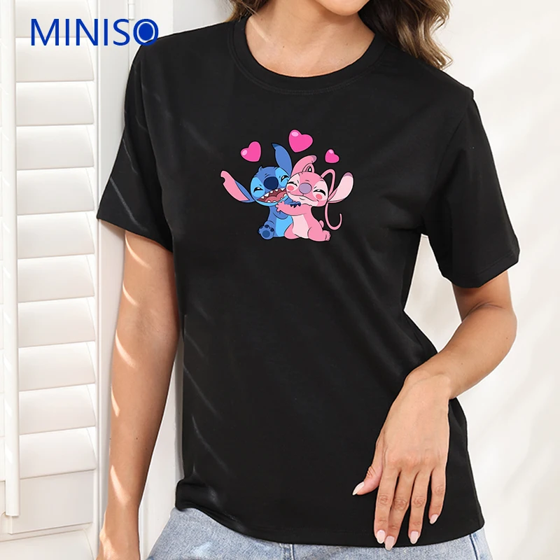 

T-Shirts Knit Tops Disney Mouse Friends Scene Print Women Short Sleeve Factory Outlet Must-have For Summer Events Casual Clothes