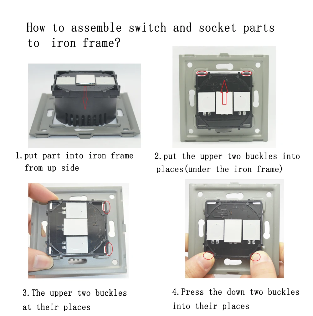 Bingoelec DIY Series White Glass Panel Wall Switch EU French electrical outlets USB socket TV Touch Module DIY