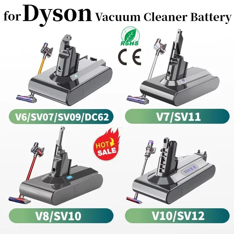 

8000mAh for Dyson V6 V7 V8 V10 Rechargeable Bateria SV10 SV11 SV09 Vacuum Cleaner Battery DC58 Battery for Sony Battery Cel