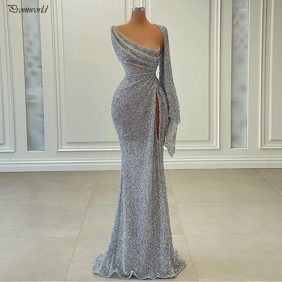 

Glitter Sequin Sexy Evening Dresses Women Formal Dress 2022 Vestidos De Fiesta Slit Mermaid Evening Gowns Abiye Gece Elbisesi