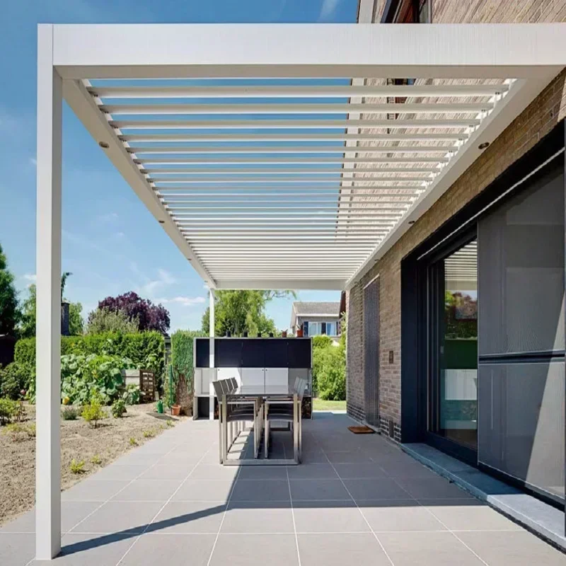 Garden pergola Aluminum alloy with perfect rainwater drainage pergola systems for sunshade