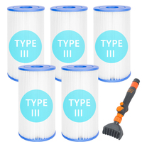 1-6pcs Type III Pool Filter Cartridge Kit For Bestway 58012E Type III/A Outdoor Swimming Pool Filter Pump Cartridge Replacement