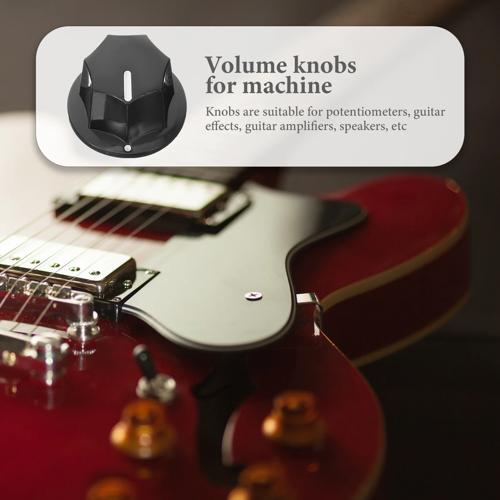 

10pcs Guitar Knobs Caps Abs Material Durable Easy Install For Potentiometer Volume Control Sound Equipment Instrument Amplifier