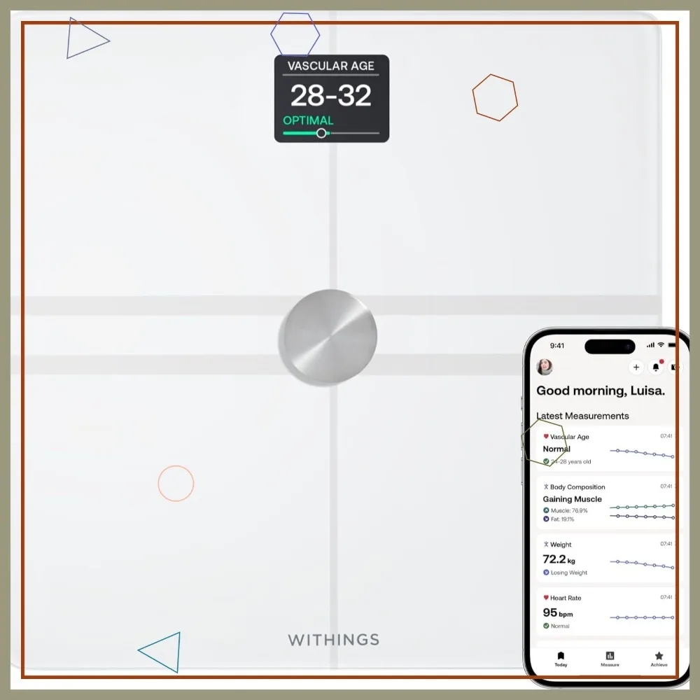 

Smart Body Scale with Full Analysis: Fat, Muscle, Bone Density, Visceral Fat via Bluetooth and WLAN