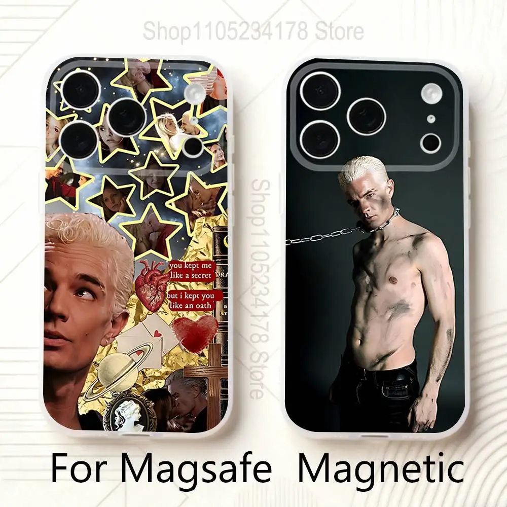 

James Marsters Spike Buffy Frosted Clear Magnetic Phone Case for iPhone 17,16,15,14,13,12,11 Pro,Max,Plus,Mini,Air,E