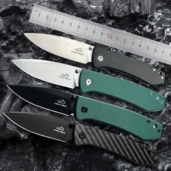 FREETIGER FT2103 Carbon Fiber or G10 Handle D2 Black Blade Pocket Knife Outdoor Hunting Camping EDC Bugout Knives
